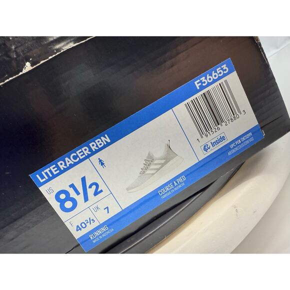 Adidas Lite Racer Reborn Womens Sz 8.5 Cloud White Running Sneakers Shoes F36653 - Picture 4 of 9
